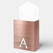 Roos Gold - Blush Pink Glitter Metal Monogram Naam Bedankdoosjes (Geopend)