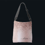 Roos Gold - Blush Pink Glitter Metal Monogram Naam Crossbody Tas<br><div class="desc">Silver Roos Gold - Blush Roze verjaardag, baby shower of bachelorette cadeau voor iemand die van luxe glazen en stijlvolle stijlen houdt.</div>