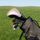 Roos Gold - Blush Pink Glitter Metal Monogram Naam Golfheadcover (Insitu)
