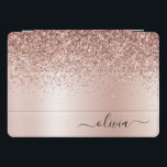 Roos Gold - Blush Pink Glitter Metal Monogram Naam iPad Pro Cover<br><div class="desc">Roos Gold - Blush Pink Faux Folie Metallic Sparkle Glitter Brushed Metal Monogram Name Laptop Hoesje. Dit maakt de perfecte liefhebbende 16 verjaardag,  bruiloft,  vrijgezellenfeest,  verjaardagsdag,  baby shower of vrijgezellenfeest voor iemand die van luxe glam en stijl houdt.</div>