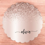 Roos Gold - Blush Pink Glitter Metal Monogram Naam Kartonnen Onderzetters<br><div class="desc">Roos Gold - Blush Pink Faux Folie Metallic Sparkle Glitter Brushed Metal Monogram Name Paper Onderzetters. Dit maakt het perfecte afstuderen,  de verjaardag,  de bruiloft,  het vrijgezellenfeest,  de verjaardag,  het baby shower of het bachelorette feest cadeau voor iemand die van glam luxe en chic stijlen houdt.</div>
