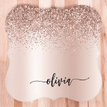 Roos Gold - Blush Pink Glitter Metal Monogram Naam Kartonnen Onderzetters<br><div class="desc">Roos Gold - Blush Pink Faux Folie Metallic Sparkle Glitter Brushed Metal Monogram Name Paper Onderzetters. Dit maakt het perfecte afstuderen,  de verjaardag,  de bruiloft,  het vrijgezellenfeest,  de verjaardag,  het baby shower of het bachelorette feest cadeau voor iemand die van glam luxe en chic stijlen houdt.</div>