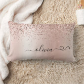Roos Gold - Blush Pink Glitter Metal Monogram Naam Kussen (Deken)