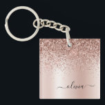 Roos Gold - Blush Pink Glitter Metal Monogram Naam Sleutelhanger<br><div class="desc">Roos Gold - Blush Pink Faux Folie Metallic Sparkle Glitter Brushed Metal Monogram Name Sleutelhanger. Dit maakt de perfecte liefhebbende 16 verjaardag,  bruiloft,  vrijgezellenfeest,  verjaardagsdag,  baby shower of vrijgezellenfeest voor iemand die van luxe glam en stijl houdt.</div>
