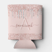 Roos Gold Blush Pink Glitter Silver Blikjeskoeler (Achterkant)