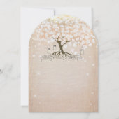 Roos Gold Blush Pink Heart Tree Weddenschap Kaart (Achterkant)