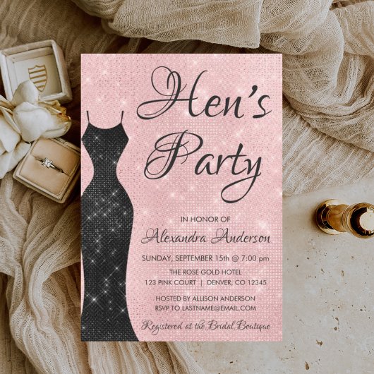 Roos Gold - Blush Pink Hen's Party Kaart