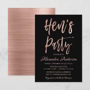 Roos Gold - Blush Pink Hen's Party Kaart