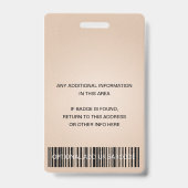 ROOS GOLD BLUSH PINK MARBLE VIP EVENT ACCESS PASS BADGE (Achterkant)