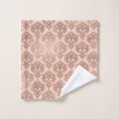 Roos Gold Blush Pink Modern Glam Damask Bad Handdoek (Wasdoekje)