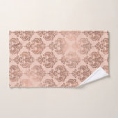 Roos Gold Blush Pink Modern Glam Damask Bad Handdoek (Handdoek)