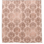 Roos Gold Blush Pink Modern Glam Damask Douchegordijn (Voorkant)