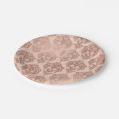Roos Gold Blush Pink Modern Glam Damask Papieren Bordje (Gekanteld)
