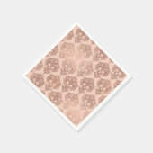 Roos Gold Blush Pink Modern Glam Damask Servet (Hoek)
