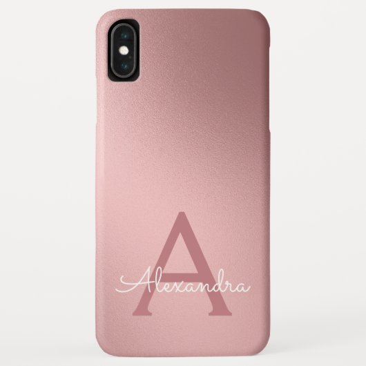 Roos Gold - Blush Pink Modern Monogram Case-Mate iPhone Case (Achterkant)
