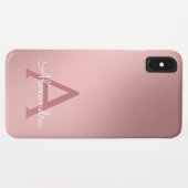 Roos Gold - Blush Pink Modern Monogram Case-Mate iPhone Case (Achterkant (horizontaal))