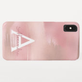 Roos Gold - Blush Pink Modern Monogram Case-Mate iPhone Case (Achterkant (horizontaal))