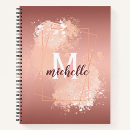 Roos Gold Blush Pink Monogram Notitieboek