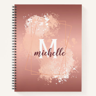 Roos Gold Blush Pink Monogram Notitieboek