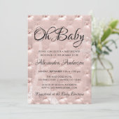 Roos Gold Blush Pink Paris Oh Baby shower Kaart (Staand voorkant)