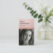 ROOS GOLD BLUSH PINK PEACH PERSONAL FOTO INSERT VISITEKAARTJE (Staand voorkant)