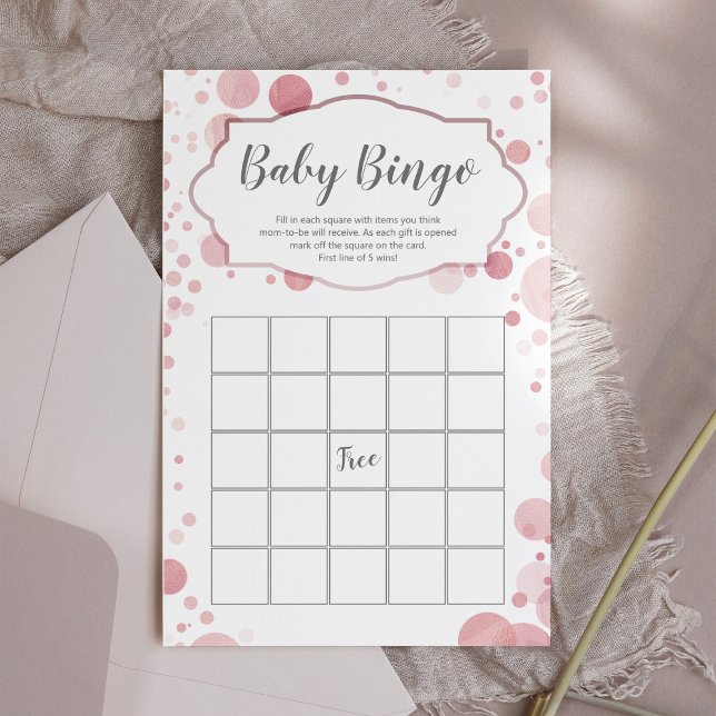 Roos Gold Blush Pink Pots Baby shower Bingo (Creator heeft geüpload)