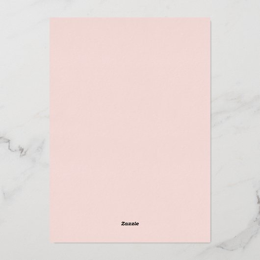 Roos Gold & Blush Pink Princess Baby shower Folie Uitnodiging (Achterkant)