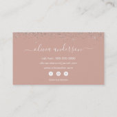Roos Gold Blush Pink Silver Glitter Hair Makeup Visitekaartje (Achterkant)
