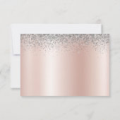 Roos Gold - Blush Pink Silver Glitter Monogram Bedankkaart (Achterkant)