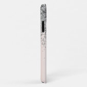 Roos Gold - Blush Pink Silver Glitter Monogram Case-Mate iPhone Case (Achterkant/rechts)