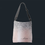 Roos Gold - Blush Pink Silver Glitter Monogram Crossbody Tas<br><div class="desc">Silver Roos Gold - Blush Roze verjaardag, baby shower of bachelorette cadeau voor iemand die van luxe glazen en stijlvolle stijlen houdt.</div>