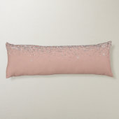 Roos Gold Blush Pink Silver Glitter Monogram Girly Lichaamskussen (Achterkant)