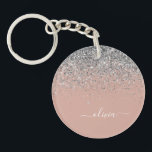 Roos Gold Blush Pink Silver Glitter Monogram Girly Sleutelhanger<br><div class="desc">Roos Gold - Blush roze en Silver Sparkle Glitter Script Monogram Name Sleutelhanger. Dit maakt de perfecte liefhebbende 16 verjaardag,  bruiloft,  vrijgezellenfeest,  verjaardagsdag,  baby shower of vrijgezellenfeest voor iemand die van luxe glam en stijl houdt.</div>