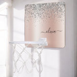 Roos Gold - Blush Pink Silver Glitter Monogram Mini Basketbalbord<br><div class="desc">Roos Gold - Blush roze en Silver Faux Folie Metallic Sparkle Glitter Brushed Metal Monogram Name Mini Basketball Hoop. Dit maakt de perfecte liefhebbende 16 verjaardag,  bruiloft,  vrijgezellenfeest,  verjaardagsdag,  baby shower of vrijgezellenfeest voor iemand die van luxe glam en stijl houdt.</div>