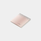 Roos Gold - Blush Pink Silver Glitter Monogram Post-it® Notes (Schuin)
