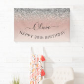 Roos Gold - Blush Pink Silver Glitter Monogram Spandoek (Insitu)