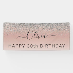 Roos Gold - Blush Pink Silver Glitter Monogram Spandoek