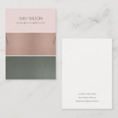 ROOS GOLD BLUSH PINK STEEL STRIPS KETTING DISPLAY VISITEKAARTJE (Voorkant / Achterkant)