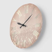 Roos Gold Blush Powder Glitter Metal Roman Nummers Grote Klok (Hoek)