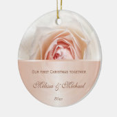 Roos Gold Blush Roos | Eerste kerstdag Keramisch Ornament (Links)