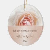 Roos Gold Blush Roos | Eerste kerstdag Keramisch Ornament (Links)