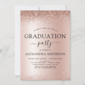 Roos Gold Blush roze 2023 Graduation Party Glitter Kaart (Voorkant)