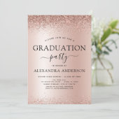 Roos Gold Blush roze 2023 Graduation Party Glitter Kaart (Staand voorkant)