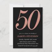 Roos Gold Blush roze 50 op zwart | Partij voor de  Kaart (Voorkant)