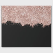 Roos Gold Blush Roze Black Girly Glitter Dust Cadeaupapier (Vlak)