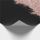 Roos Gold Blush Roze Black Girly Glitter Dust Cadeaupapier (Hoek)