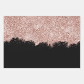 Roos Gold Blush Roze Black Girly Glitter Dust Inpakpapier Vel (Voorkant)