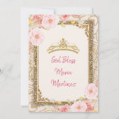 Roos Gold Blush Roze Bloemen Quinceanera Kaart (Achterkant)