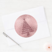 Roos Gold Blush Roze Christelijke kerstscripts Ronde Sticker (Envelop)