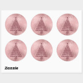 Roos Gold Blush Roze Christelijke kerstscripts Ronde Sticker (Vel)
